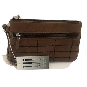 ILI New York Wristlet Wallet genuine Leather brown